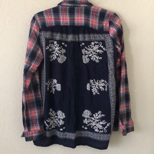 Free People Bandana Plaid Buttondown